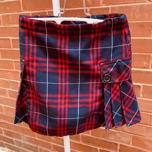 Land's End Navy and Red Plaid Uniform Skort Size 7